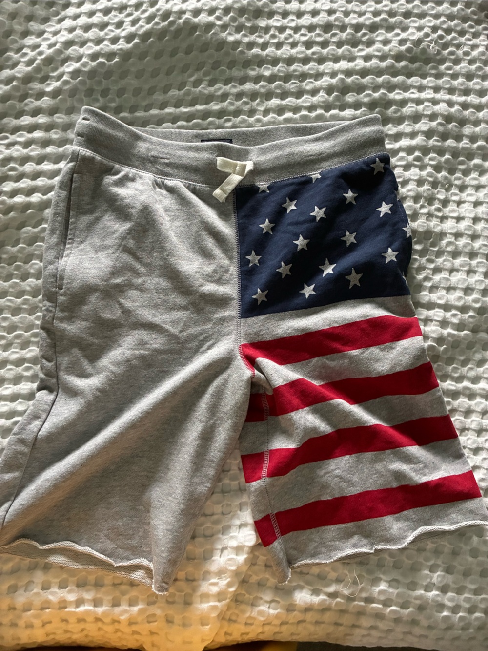 OshKosh B'gosh Gray Shorts with Red Stripes and Navy Star Panel